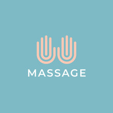 Massage Spa Vector Logotype. Hands Icon. Creative Beauty Resort Salon Logo Design.