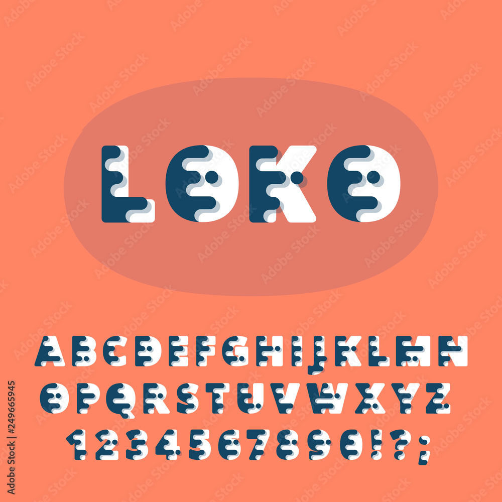 Modern playful alphabet font. Fun vector typeface. Great font for ...