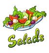 Salads lettering and illustration