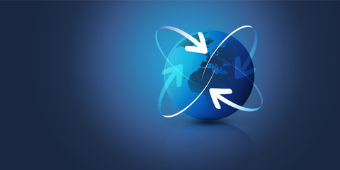 Poster - Earth Globe Design - Global Business, Technology, Globalisation Concept, Vector Design Template 