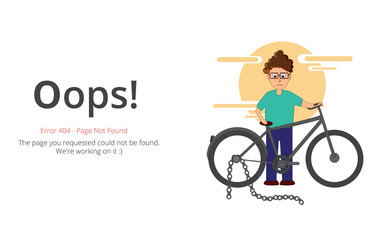 Poster - Error 404 page layout vector design. Website 404 page creative concept. The page you requested could not be found. Oops 404 error page.