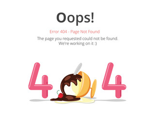 Poster - Error 404 page layout vector design. Website 404 page creative concept. The page you requested could not be found. Oops 404 error page.