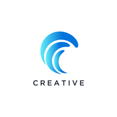 Aufkleber - Water wave symbol and icon Logo Template. sea ocean flow blue vector illustration