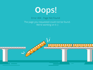 Poster - Error 404 page layout vector design. Website 404 page creative concept. The page you requested could not be found. Oops 404 error page.