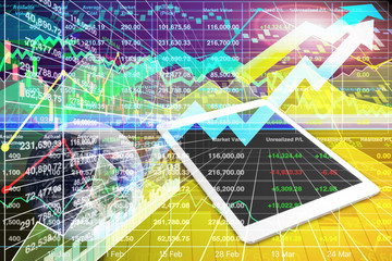 Wall Mural - Powerful and impact Stock index data analysis of illustration global business presentation