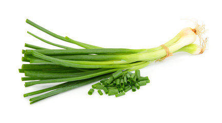 Wall Mural - green onion isolated on white background