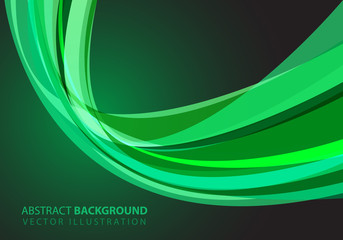 Wall Mural - Abstract green glass curve light design modern futuristic luxury background vector illustration.