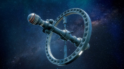 3d render. futuristic spaceship concept