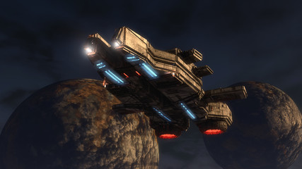 3d render. futuristic spaceship concept