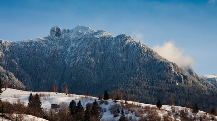 Poster - winter landscape in Ceahlau mountain, Romania