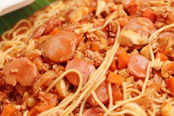 Poster - Spaghetti with pork delicious at street food