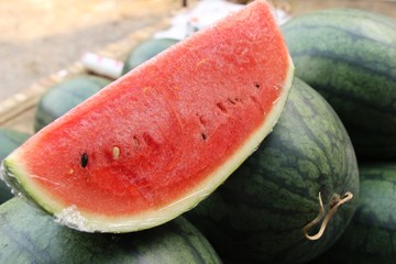 Wall Mural - Fresh watermelon is delicious at street food