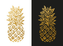 Modern Golden Pineapple Shape.