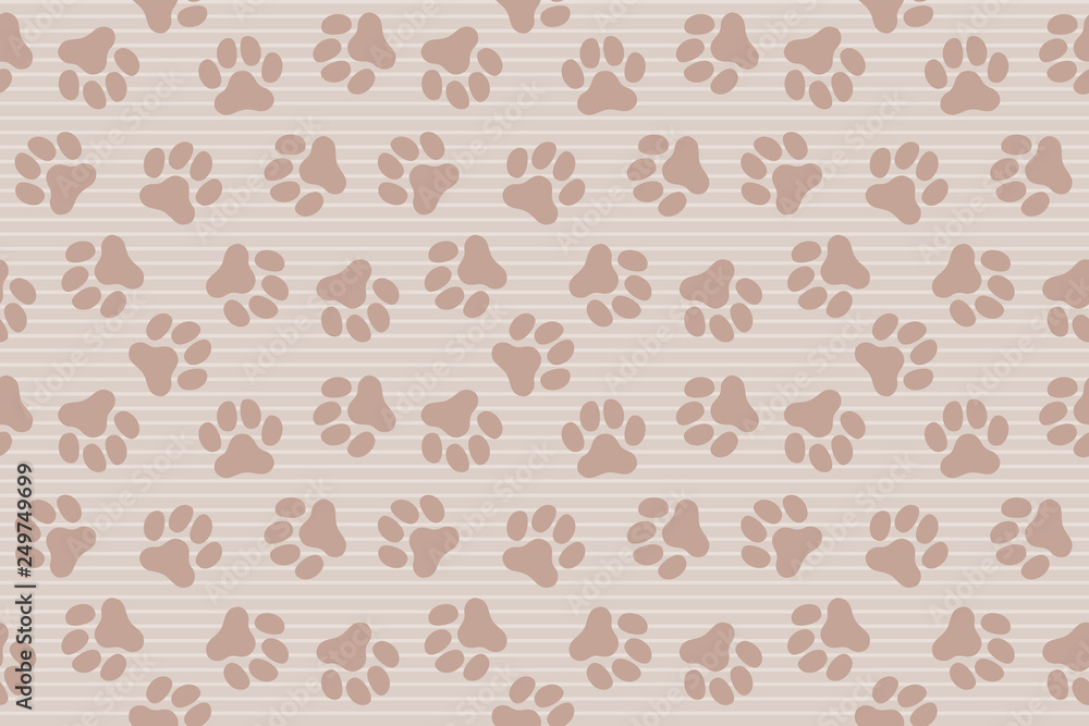 犬の足跡のパターン Paw Prints Pattern Vector Illustration Wall Mural Ochikosan