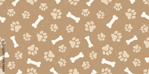 ホネと犬の足跡のパターン Paw Prints Dog Bone Pattern Vector Illustration Stock Vector Adobe Stock
