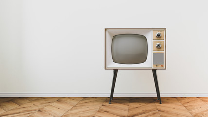 Retro old tv on background 3D illustration