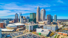 Aerial Of Downtown Charlotte, North Carolina, USA