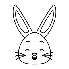 Poster - cute rabbit face cartoon