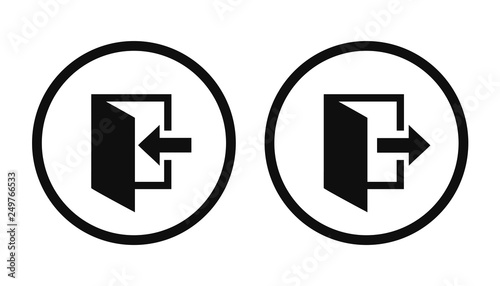 Cuadros en Lienzo Exit and entrance icons set isolated