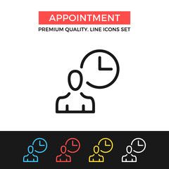 Poster - Vector appointment icon. Meeting, schedule. Premium quality graphic design. Modern signs, outline symbols collection, simple thin line icons set