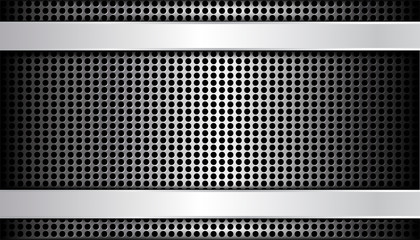 silver  border on  metal perforated texture