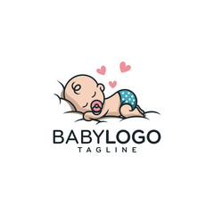cute baby logo design vector