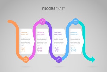 Poster - infographic design timeline or process chart. business data element of chart, graph, diagram with 4 