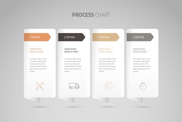 Poster - process chart. business data element of chart, graph, diagram with 4 steps, options, parts, processe