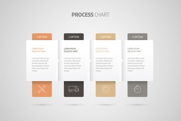 Poster - process chart. business data element of chart, graph, diagram with 4 steps, options, parts, processe