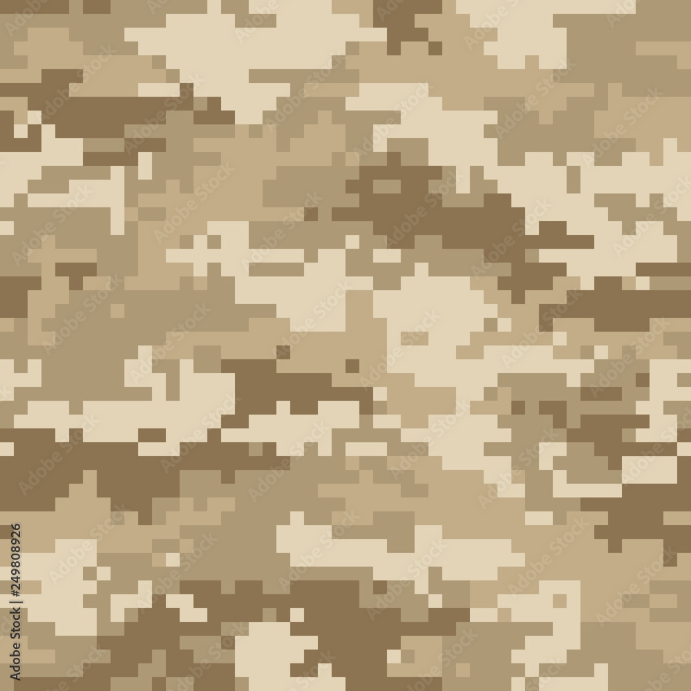 Digital camouflage pattern, seamless camo texture. Abstract pixelated ...