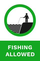 Canvas Print - FISHING ALLOWED sign. Vector.