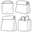 vector set of paper bag