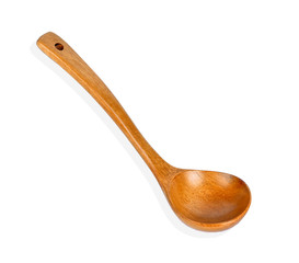 wood spoon on white background