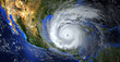 Leinwandbild Motiv hurricane approaching the American continent visible above the Earth, a view from the satellite. Elements of this image furnished by NASA.