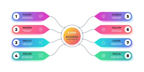 Aufkleber - Step 3D infographic. Realistic circle graphic chart, round business graph layout, step presentation. Vector 3D workflow banner
