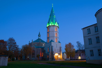 Wall Mural - A view of the church in memory of Emperor Alexander II on October evening. Narva, Estonia