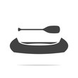 © FARBAI - Native american boat and paddle icon vector isolated