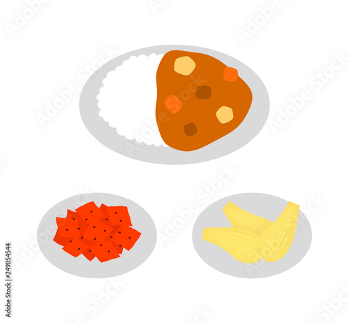 カレーライスとらっきょうと福神漬け Buy This Stock Illustration And Explore Similar Illustrations At Adobe Stock Adobe Stock