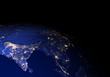 The Earth from space at night. India, China, Thailand, far-east. Elements of this image furnished by NASA.