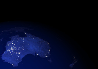 Wall Mural - the earth from space at night. australia. elements of this image furnished by nasa.