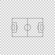 Football field or soccer field icon isolated on transparent background. Flat design. Vector Illustration