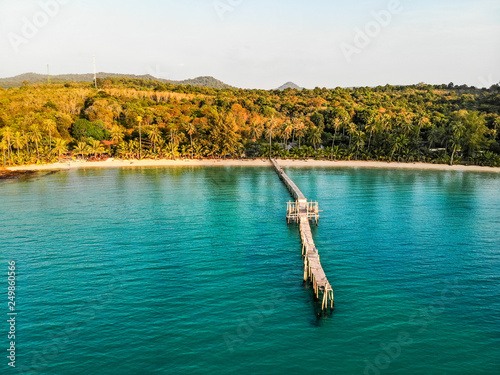 Ponton En Bois Plage Paradisiaque Ko Kut Thaïlande Buy