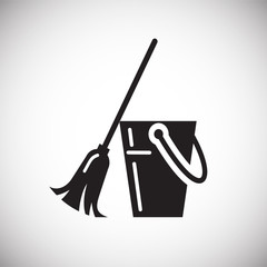 Poster - Cleaning broom icon on white background for graphic and web design, Modern simple vector sign. Internet concept. Trendy symbol for website design web button or mobile app