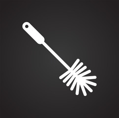 Poster - Toilet brush icon on black background for graphic and web design, Modern simple vector sign. Internet concept. Trendy symbol for website design web button or mobile app