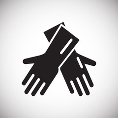 Poster - Cleaning gloves icon on white background for graphic and web design, Modern simple vector sign. Internet concept. Trendy symbol for website design web button or mobile app