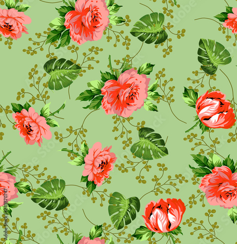 Seampless flower ditsy classic rose print