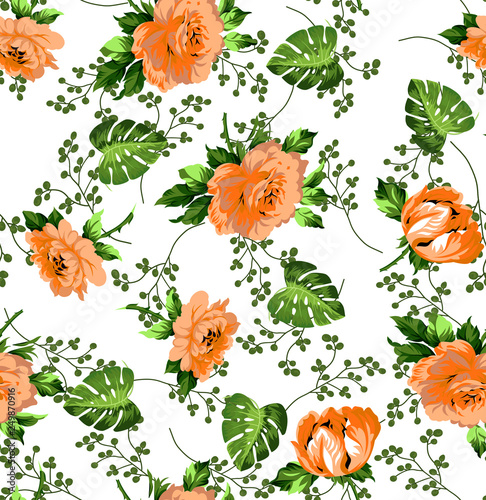 Seampless flower ditsy classic rose print