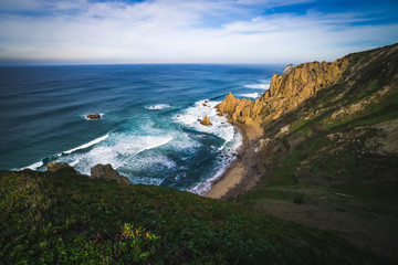 Wall Mural - Beautiful ocean view close to Cabo da Roca and Praia de Ursa in Portugal