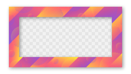 Wall Mural - Colored Trendy Gradient Frame With Bland Shadows Isolated On White Background. Abstract Colorful Rectangle Border. Vector Illustration, Eps 10.