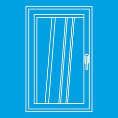 Poster - closed white window icon blue outline style isolated vector illustration. thin line sign